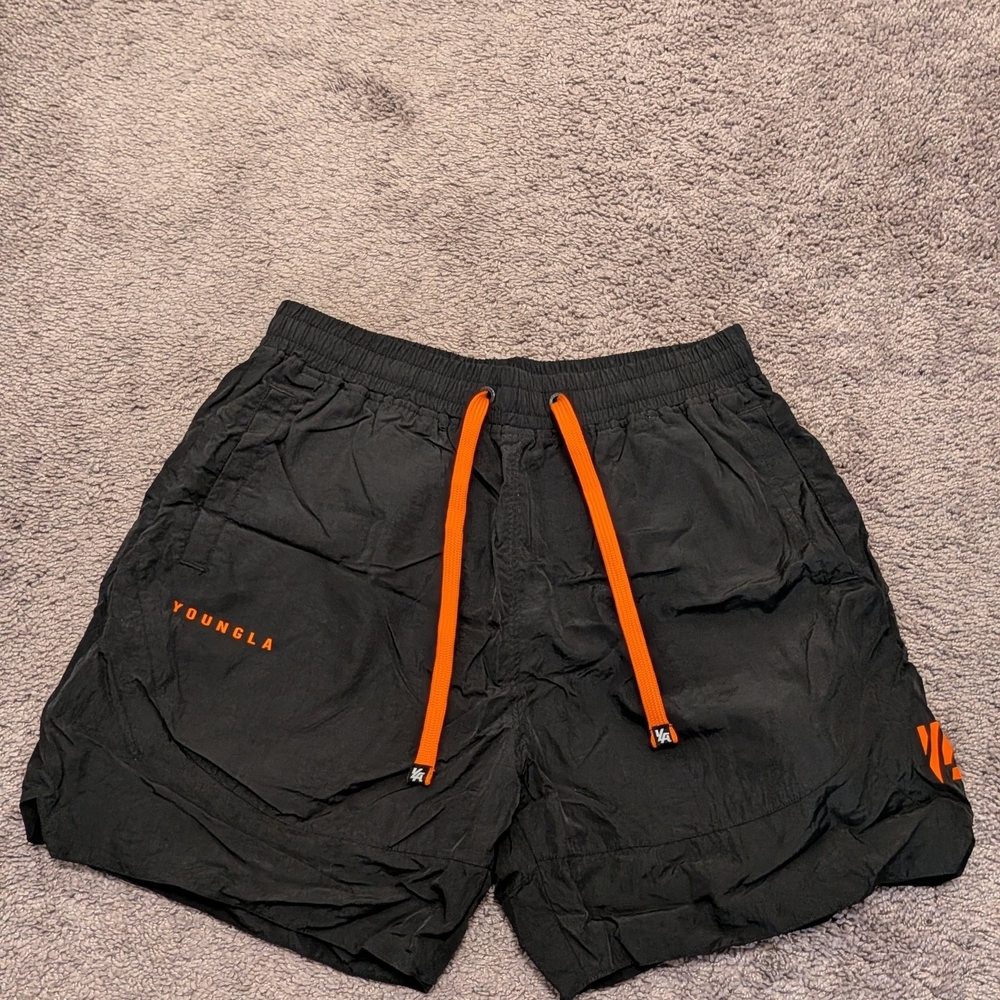 YoungLA Running Shorts (Black/Orange)